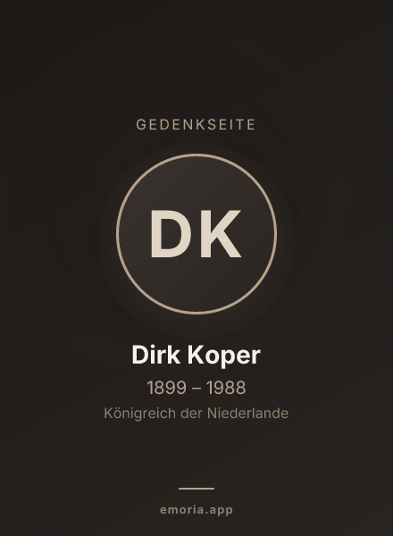 Gedenkportrait von Dirk Koper