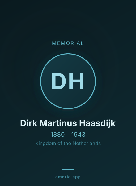 Memorial portrait of Dirk Martinus Haasdijk