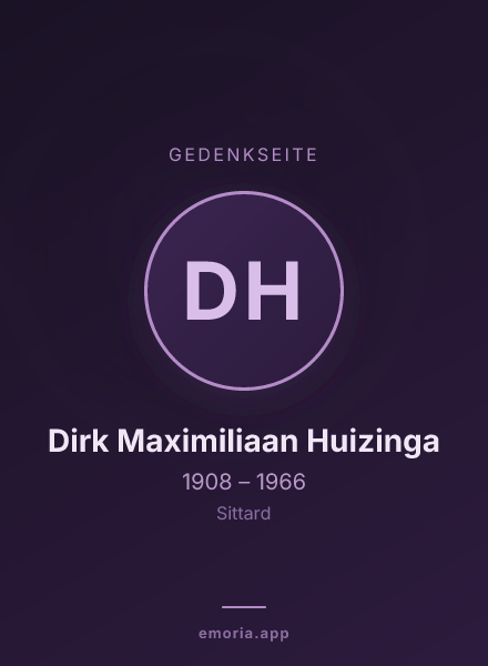 Gedenkportrait von Dirk Maximiliaan Huizinga