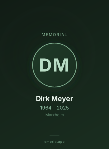 Memorial portrait of Dirk Meyer