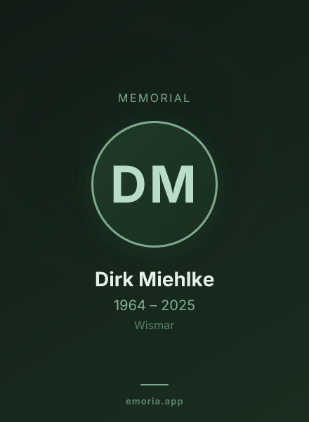 Memorial portrait of Dirk Miehlke