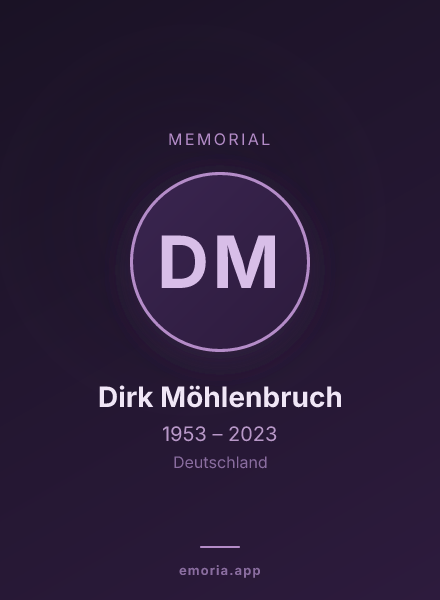Memorial portrait of Dirk Möhlenbruch