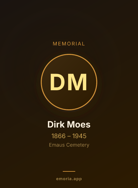 Memorial portrait of Dirk Moes