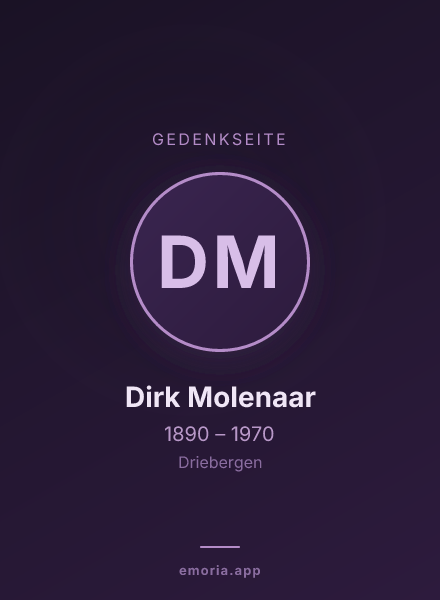 Gedenkportrait von Dirk Molenaar