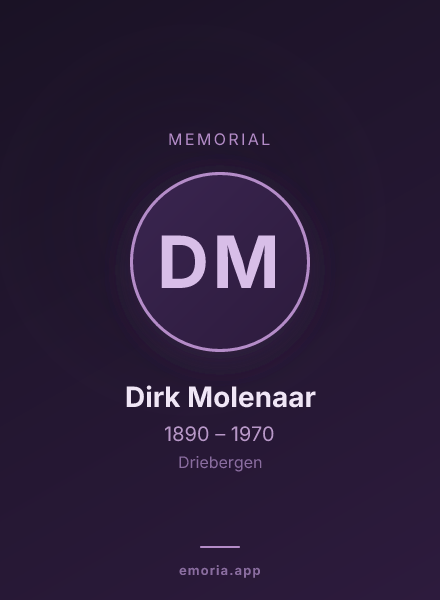 Memorial portrait of Dirk Molenaar