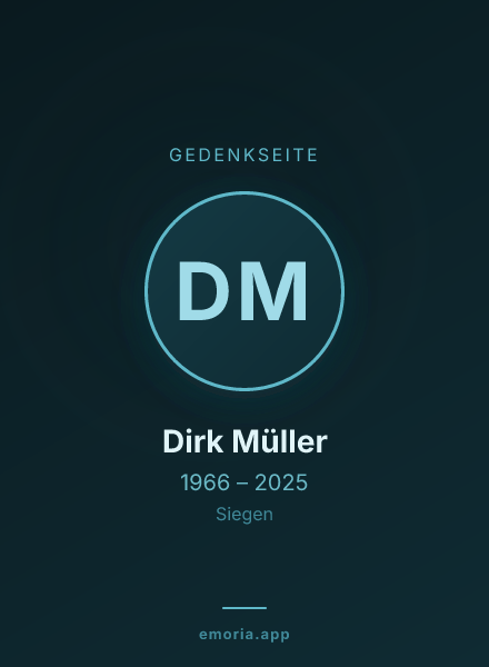 Gedenkportrait von Dirk Müller