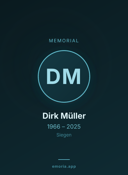 Memorial portrait of Dirk Müller