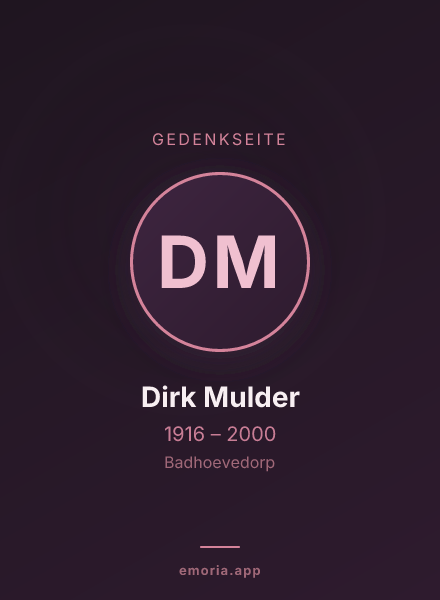 Gedenkportrait von Dirk Mulder