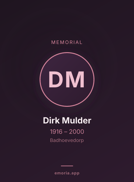 Memorial portrait of Dirk Mulder