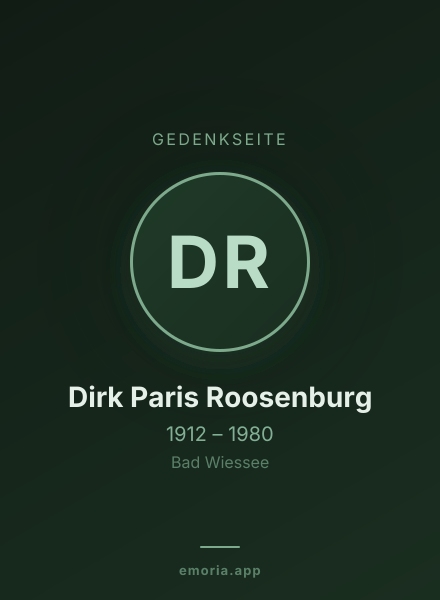 Gedenkportrait von Dirk Paris Roosenburg