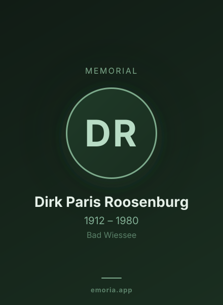 Memorial portrait of Dirk Paris Roosenburg