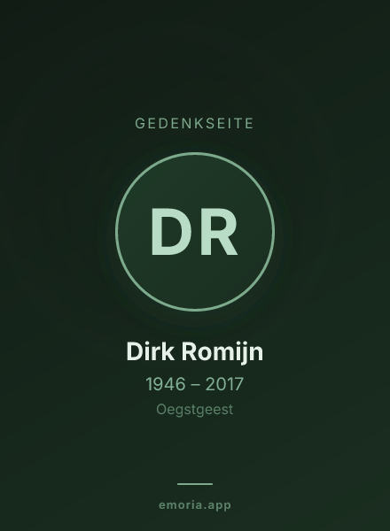 Gedenkportrait von Dirk Romijn