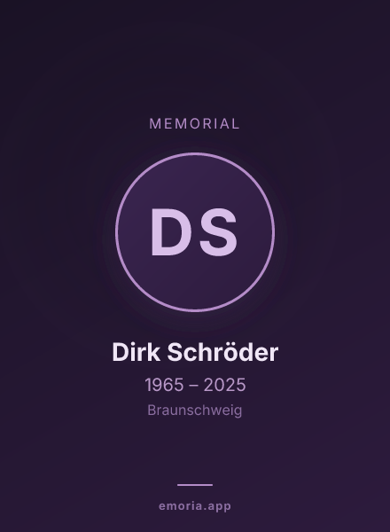 Memorial portrait of Dirk Schröder