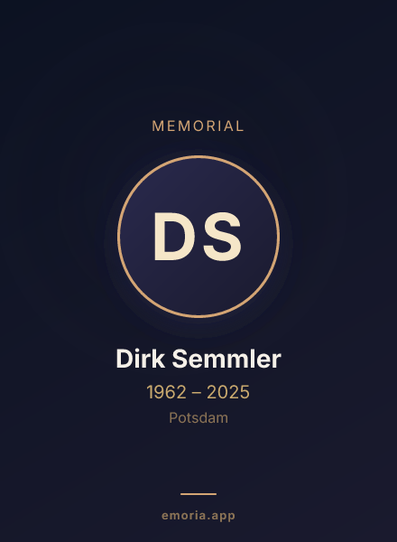 Memorial portrait of Dirk Semmler