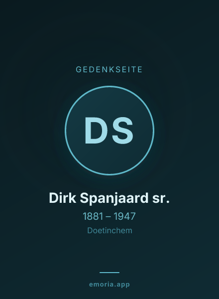 Gedenkportrait von Dirk Spanjaard sr.