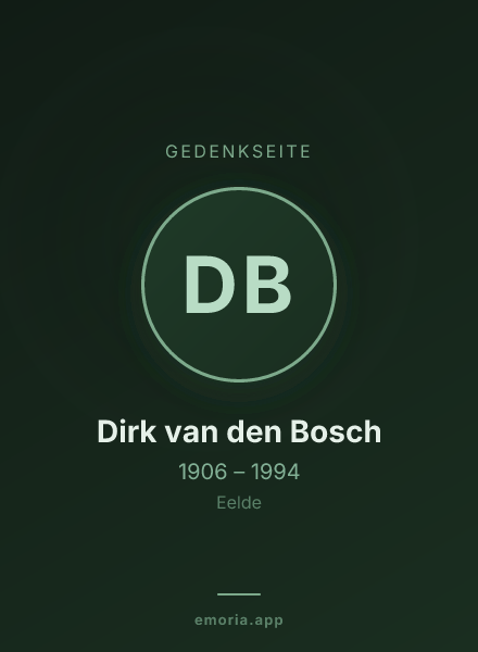 Gedenkportrait von Dirk van den Bosch