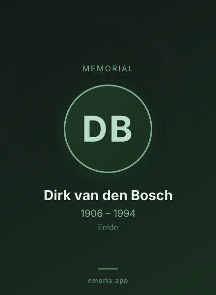 Memorial portrait of Dirk van den Bosch