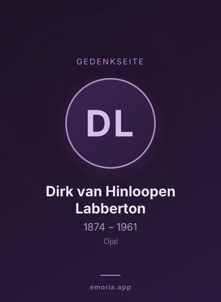 Gedenkportrait von Dirk van Hinloopen Labberton