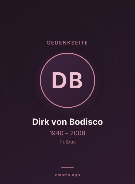 Gedenkportrait von Dirk von Bodisco