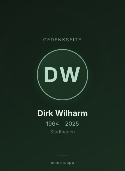 Gedenkportrait von Dirk Wilharm