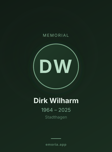 Memorial portrait of Dirk Wilharm