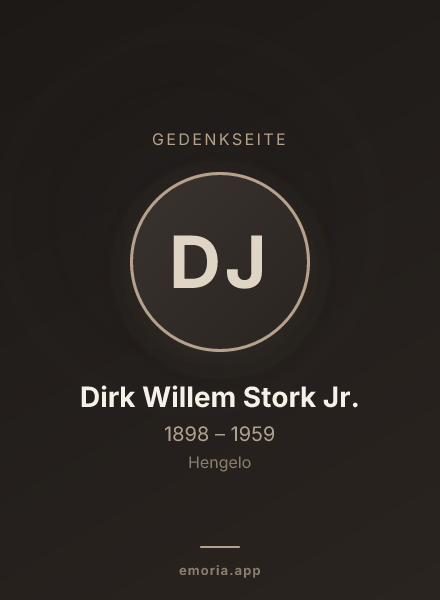 Gedenkportrait von Dirk Willem Stork Jr.