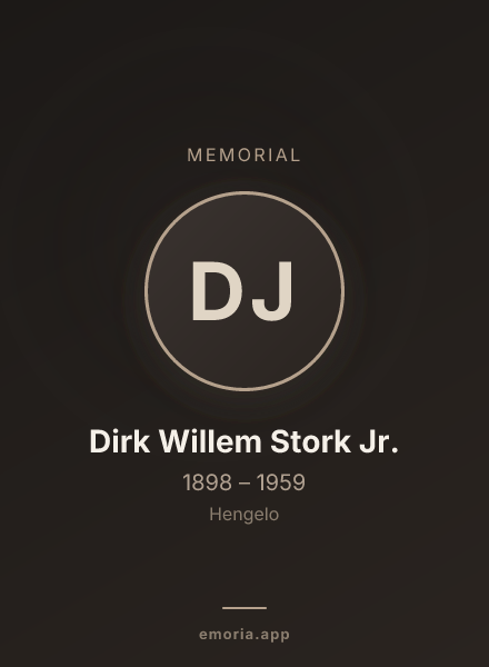 Memorial portrait of Dirk Willem Stork Jr.
