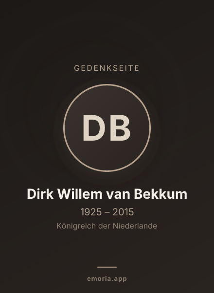 Gedenkportrait von Dirk Willem van Bekkum