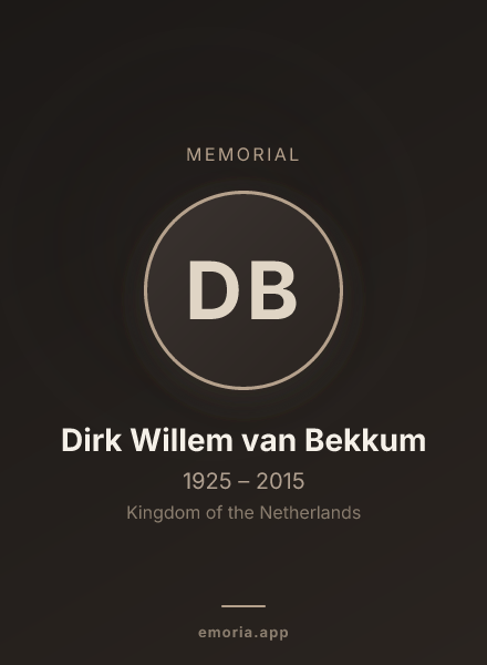 Memorial portrait of Dirk Willem van Bekkum