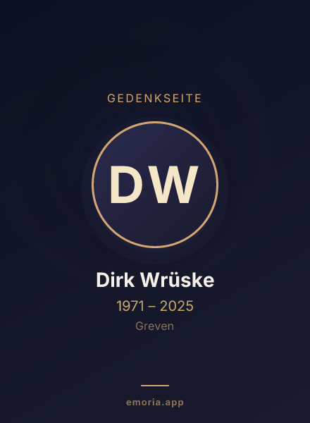Gedenkportrait von Dirk Wrüske