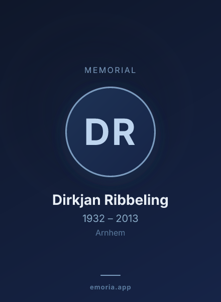 Memorial portrait of Dirkjan Ribbeling