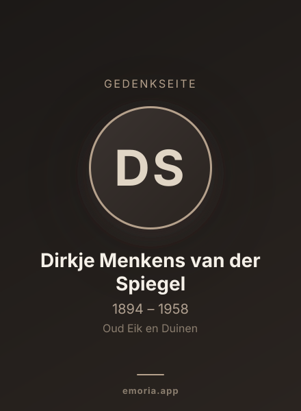Gedenkportrait von Dirkje Menkens van der Spiegel