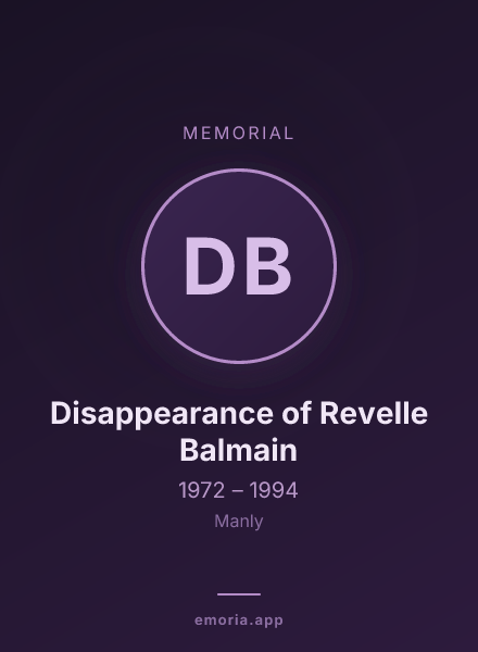 Memorial portrait of Disappearance of Revelle Balmain