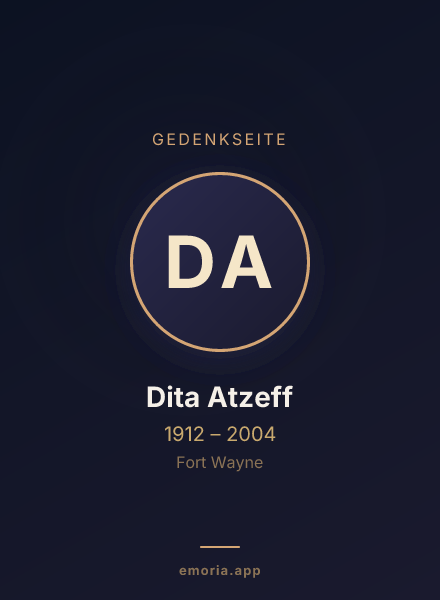 Gedenkportrait von Dita Atzeff