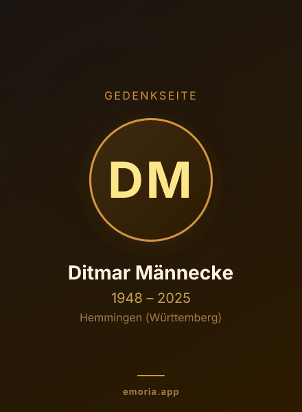 Gedenkportrait von Ditmar Männecke