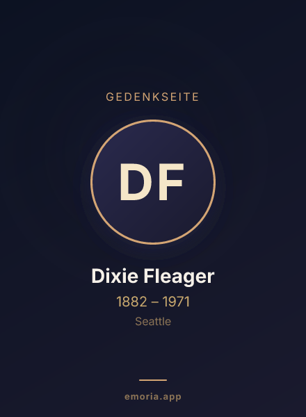 Gedenkportrait von Dixie Fleager