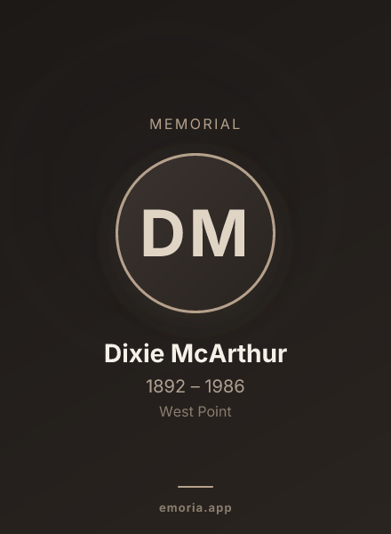 Memorial portrait of Dixie McArthur