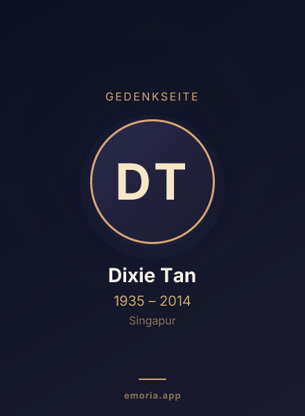Gedenkportrait von Dixie Tan