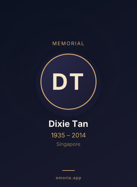 Memorial portrait of Dixie Tan