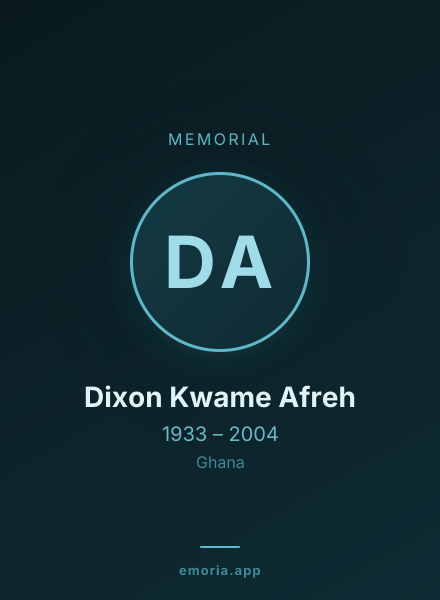 Memorial portrait of Dixon Kwame Afreh