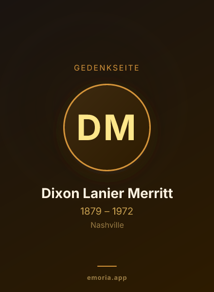Gedenkportrait von Dixon Lanier Merritt