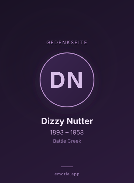Gedenkportrait von Dizzy Nutter