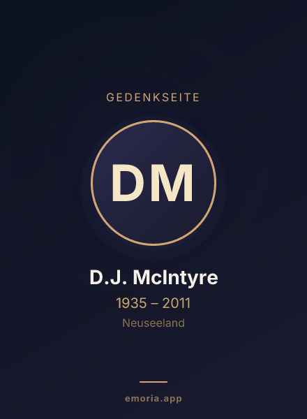 Gedenkportrait von D.J. McIntyre
