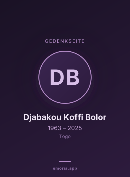 Gedenkportrait von Djabakou Koffi Bolor