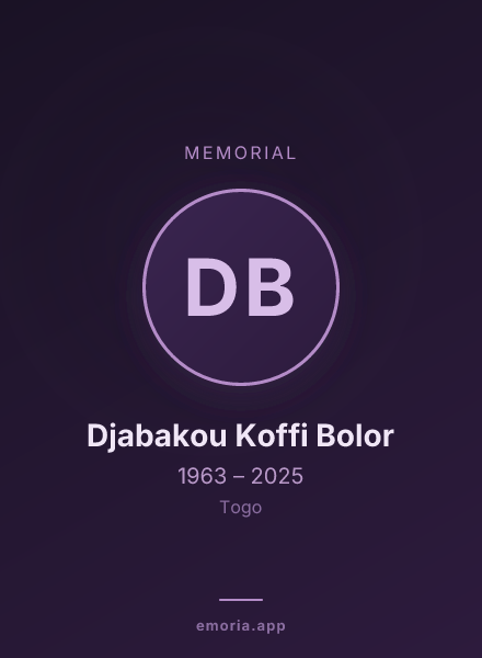 Memorial portrait of Djabakou Koffi Bolor