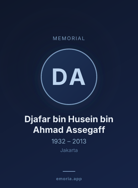 Memorial portrait of Djafar bin Husein bin Ahmad Assegaff
