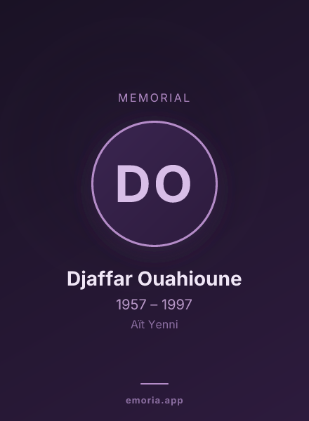 Memorial portrait of Djaffar Ouahioune