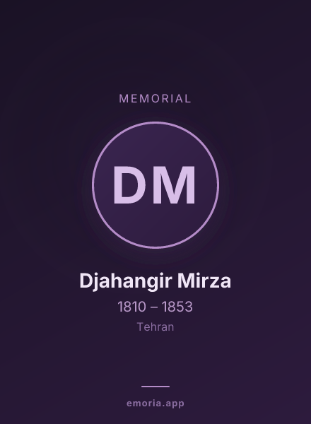 Memorial portrait of Djahangir Mirza