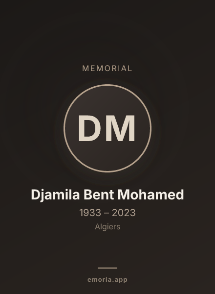 Memorial portrait of Djamila Bent Mohamed