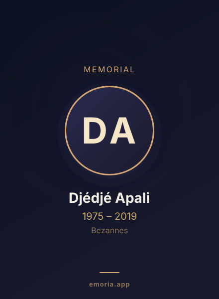 Memorial portrait of Djédjé Apali